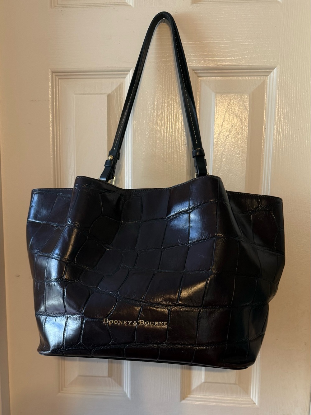 DOONEY & BOURKE Black FLYNN Tote Bag with Red cloth Interior